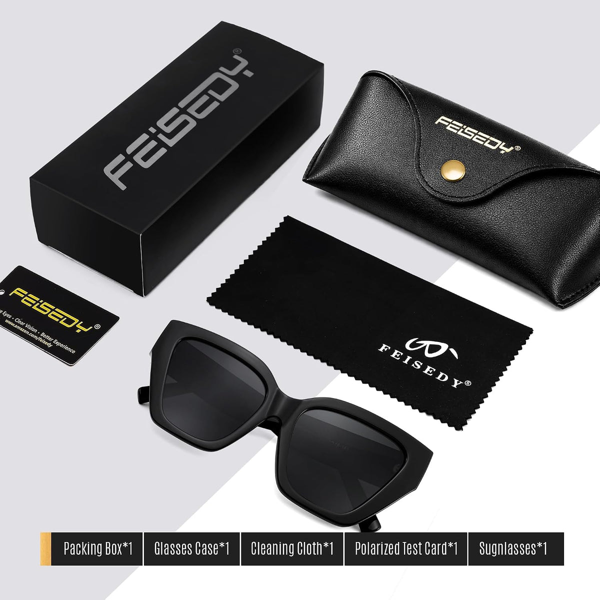 ÉÌƷͼƬ 5 | B0F8N6T6HM | FEISEDY Women's Polarized Cat Eye Sunglasses - UV400 Protection, Trendy Design for Driving & Daily Wear B0299