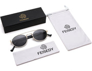 ÉÌƷͼƬ 7 | B0DRYKH1MV | FEISEDY Classic Trendy Oval Sunglasses Women Men Cute Small Shade Metal Frame Sunnies B0264