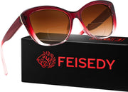Gradual Burgundy / 1.5 x | B0GSZXL6NJ | FEISEDY Cat Eye Bifocal Sunglasses Reader for Women UV400 Protection B0352