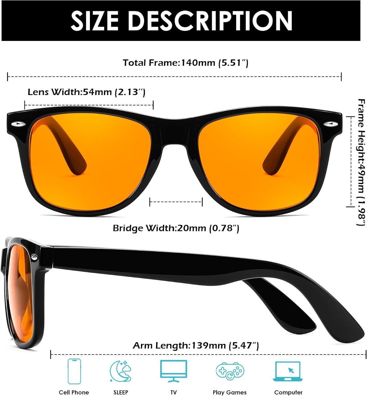 ÉÌƷͼƬ 28 | B0FQ5DRDJG | FEISEDY Orange Blue Light Blocking Glasses for Woman Men Amber Lenses Computer Gaming Glasses for Better Sleep