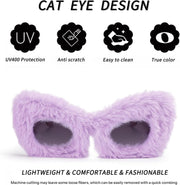 ÉÌƷͼƬ 38 | B09PN9V5N6 | FEISEDY Sunglasses Women Plush Fuzzy Soft Velvet Party Masquerade B2877
