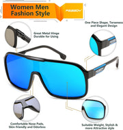 ÉÌƷͼƬ 28 | B0CWTZ9491 | FEISEDY Fashion Polarized Sunglasses Oversized One Piece Reflective Lens Sports Sun Glasses B0122
