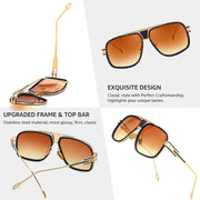 ÉÌƷͼƬ 3 | B0FLQ31HK3 | FEISEDY Sunglasses Mens Oversized Retro Metal Steampunk Shades Sunnies Fishing Driving B0272