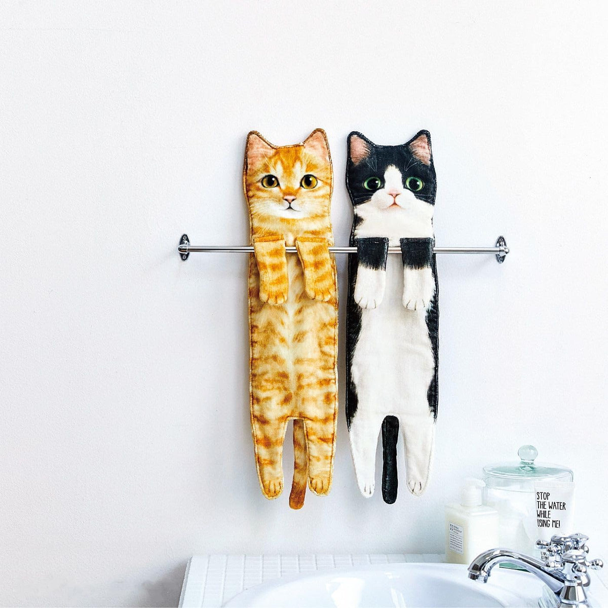 商品图片 10 | B0DWXMWN41 | Cute Cat Hand Towels for Bathroom, Kitchen, Funny Gifts for Women and Mom