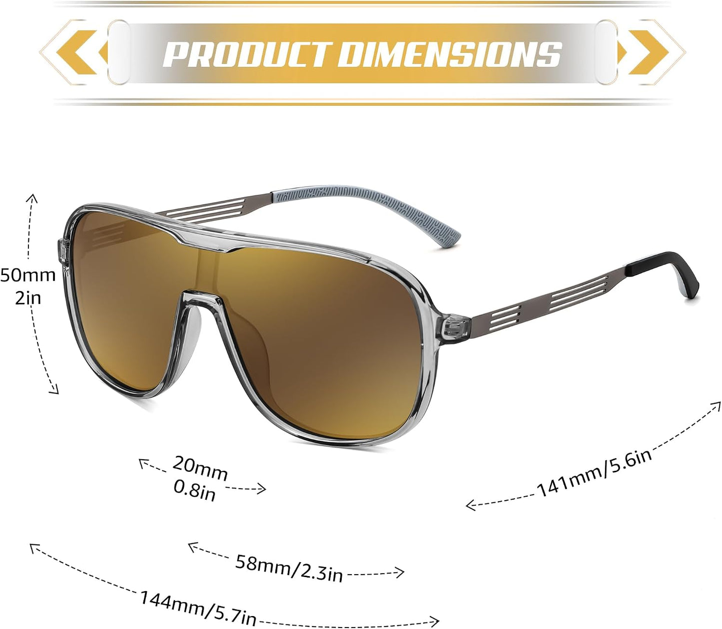 商品图片 19 | B0DSV55WLM | FEISEDY Polarized Sunglasses Men Women Mirrored One Piece Lens B0277
