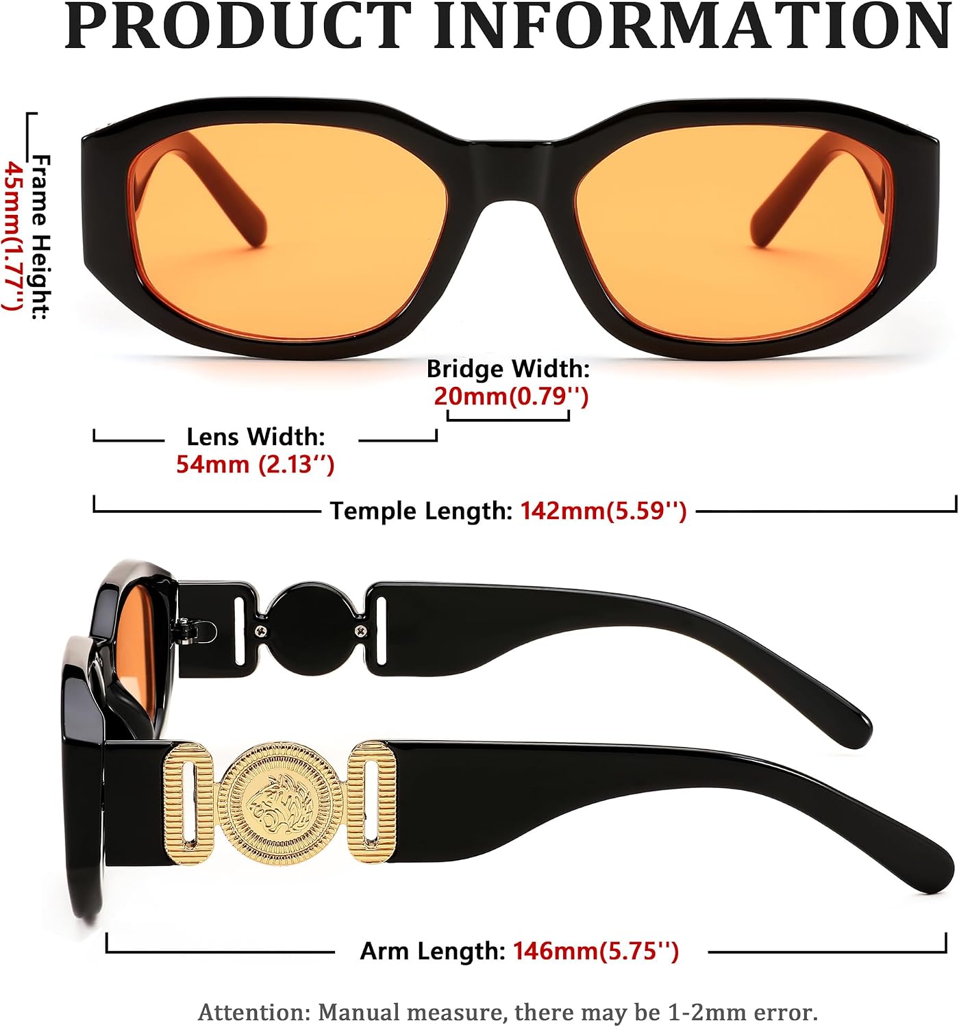 商品图片 69 | B0B5V7T75J | FEISEDY Retro Trendy Rectangle Sunglasses Women Men Narrow Shades B2322