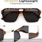 商品图片 23 | B0GVNPDBZQ | FEISEDY Retro Aviator Sunglasses Women Men 70s Trendy Square Shades B0422