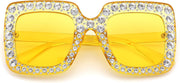 ÉÌƷͼƬ 8 | B077GMJCV8 | FEISEDY Women Sparkling Crystal Sunglasses Oversized Square Thick Frame B2283