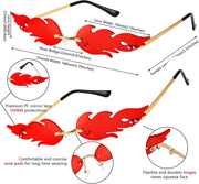 ÉÌƷͼƬ 33 | B09JK7M3SQ | FEISEDY Fire Flame Sunglasses for Women Mirror Rimless Fire Shaped Novelty Sunglasses B2839