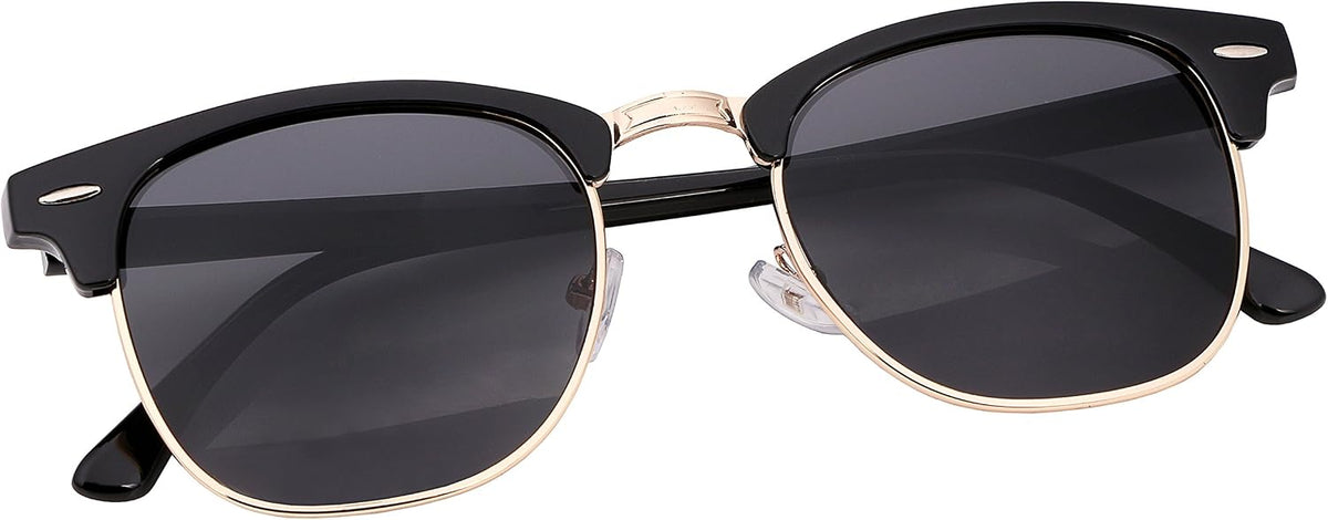 ÉÌƷͼƬ 2 | B01NCJS1IB | FEISEDY Vintage Half Frame Rimmed Sunglasses Men Women Classic Sun Glasses with Metal Rivets B1510