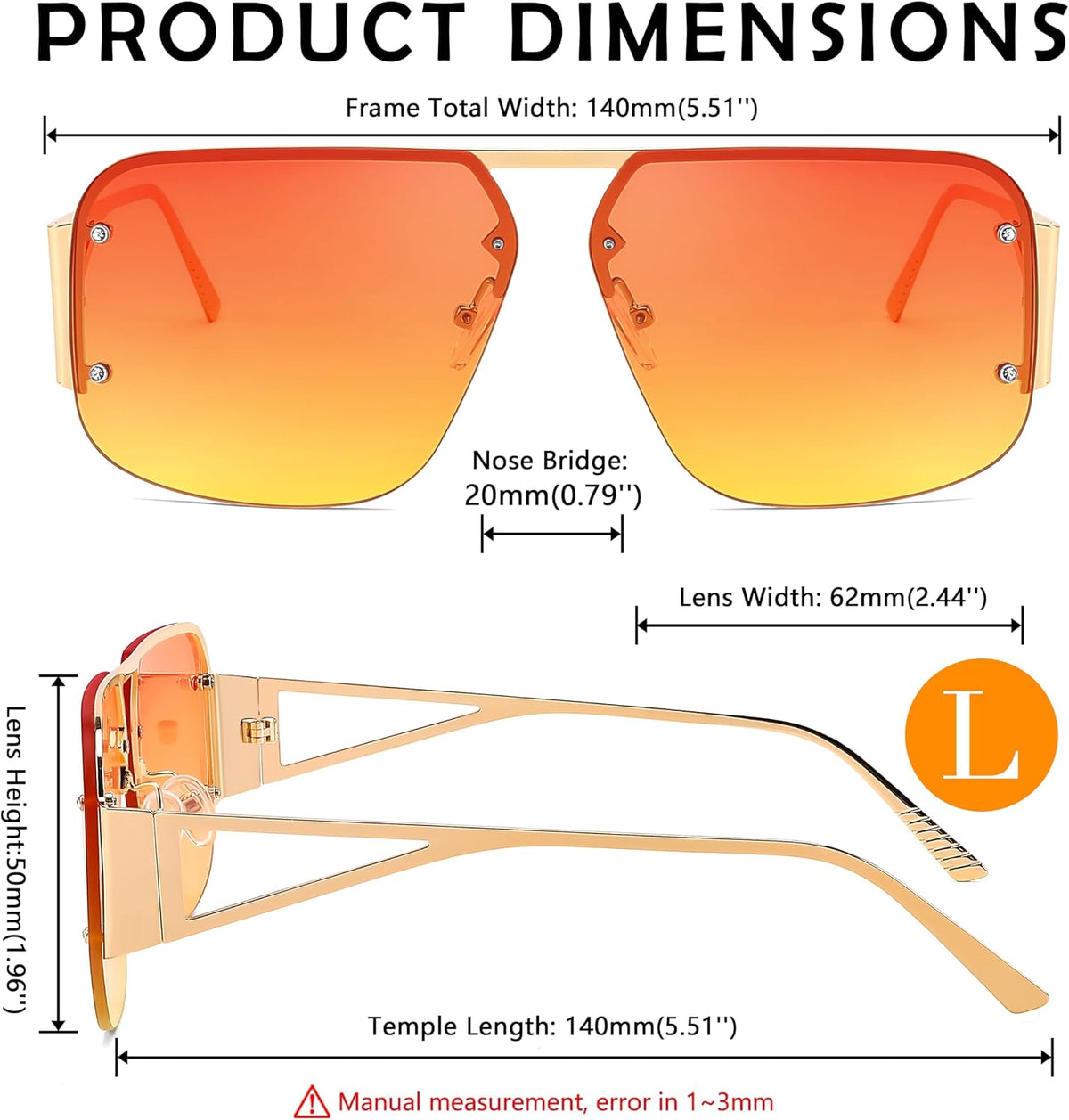 ÉÌƷͼƬ 13 | B0CP2666ZB | FEISEDY Trendy Aviator Sunglasses for Women Men Retro Metal Rimless Frame Square Shades B2985