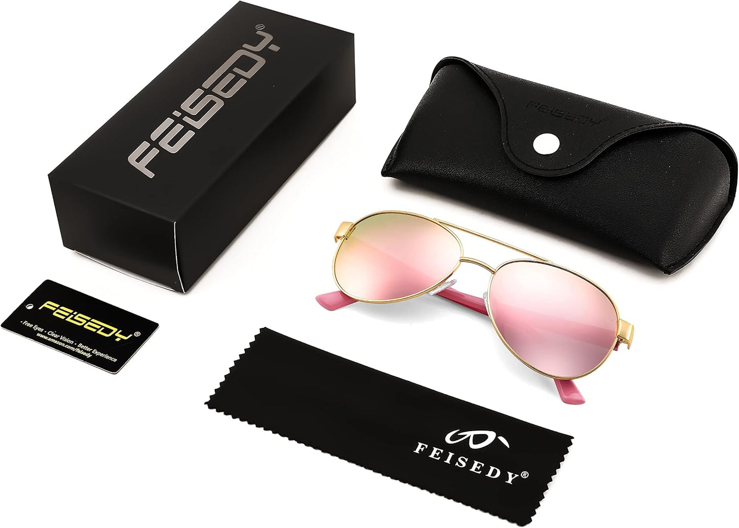 商品图片 14 | B0BXXC6Y74 | FEISEDY Classic Aviator Sunglasses for Women Pilot Polarized Sunglasses Men UV400 Protection for Driving Fishing Golf B4109