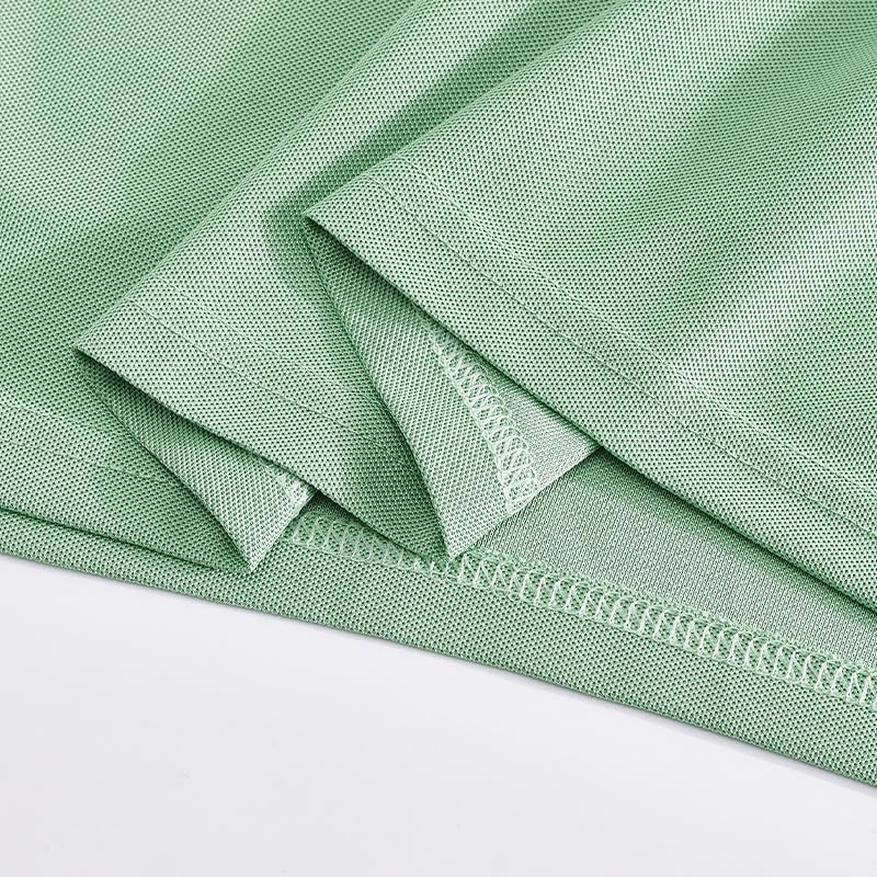 商品图片 6 | B0H2W3G7R7 | Men's Mint Green Polo Shirt, Short Sleeve Breathable Ice Cool Golf Shirt, Business Casual Summer Polo for Men