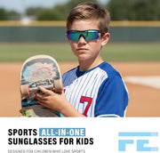 ÉÌƷͼƬ 133 | B07JZ18KMZ | FEISEDY Kids Polarized Sports Sunglasses, TR90 UV400 Baseball Cycling