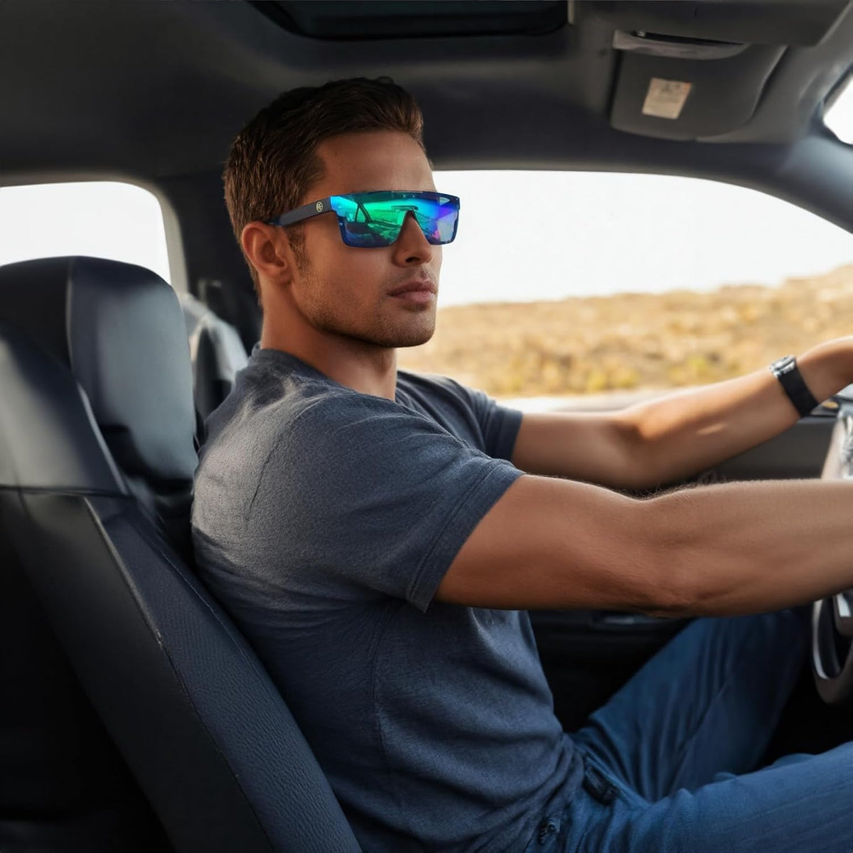 ÉÌƷͼƬ 33 | B0BZ4J86KV | FEISEDY Polarized Sunglasses for Men, Z87 Oversized Square Flat Top B2990