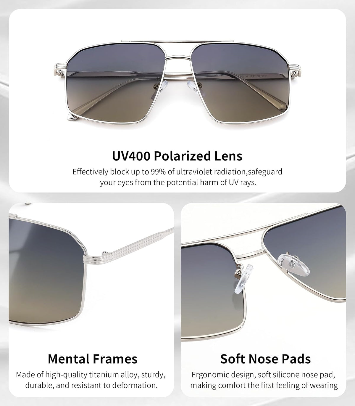 ÉÌƷͼƬ 31 | B0GQY2S7JF | FEISEDY Vintage Polarized Aviator Sunglasses Men Women Classic American Gradient Lens UV400 Protection B0273