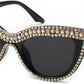 Black Colored Diamond / 51 Millimeters | B0CP1YK6Y8 | FEISEDY Oversized Women Cat Eye Rhinestone Sunglasses Costume Party B2360