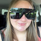 商品图片 9 | B097CVFDZT | FEISEDY Flat Top Oversized Shield Sunglasses Women Men Square Fashion Rimless Shades UV400 B2784