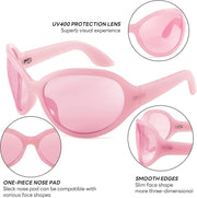 ÉÌƷͼƬ 36 | B0BYX6JXMW | FEISEDY Bug Eye Y2K Oversized Sunglasses Women Men Oval Frame B2391
