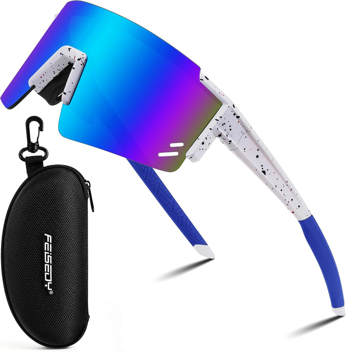 Blue / Large | B0CCJ7RRMZ | FEISEDY Kids Sports Sunglasses UV400 for Youth, Ages 8-16 B0048