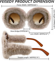 ÉÌƷͼƬ 106 | B09PN9V5N6 | FEISEDY Sunglasses Women Plush Fuzzy Soft Velvet Party Masquerade B2877