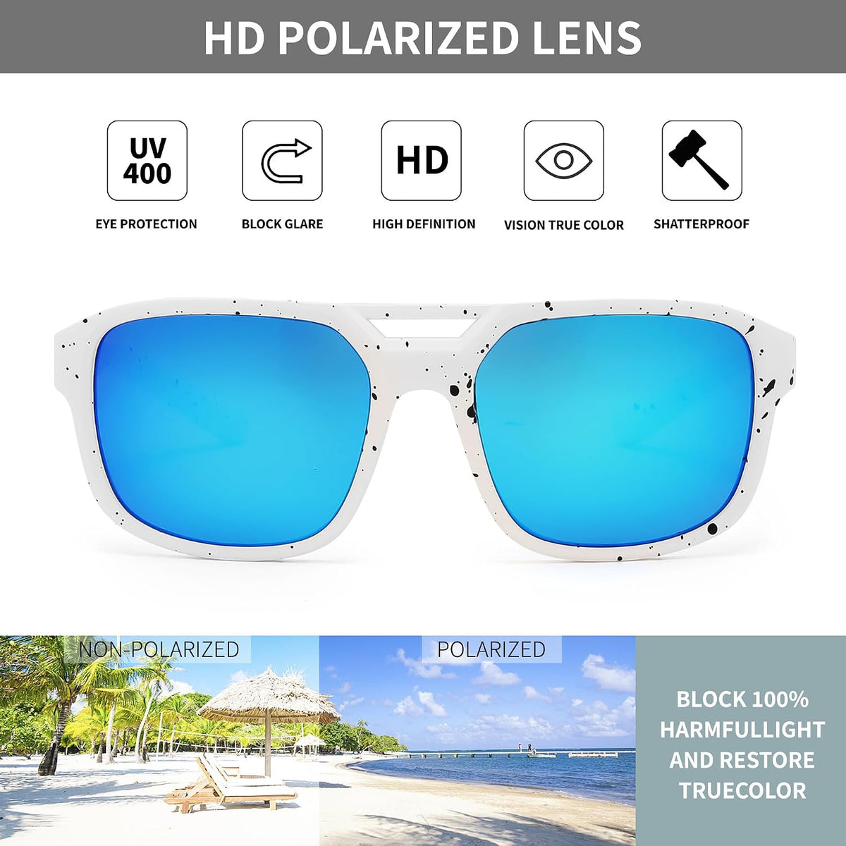 ÉÌƷͼƬ 29 | B0FV3CK7PF | FEISEDY Polarized Sunglasses Men Women Side Shield Goggles Retro Pilot Square Steampunk Fishing Sun Glasses B0348