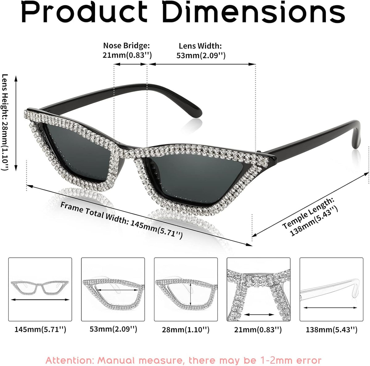 ÉÌƷͼƬ 118 | B079KYQYT3 | FEISEDY Small Cat Eye Sunglasses Vintage Square Shade Women Eyewear B2291