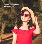 ÉÌƷͼƬ 3 | B08K4J65LX | FEISEDY Vintage Heart Shaped Sunglasses Women Stylish Love Eyeglasses B2421-P1