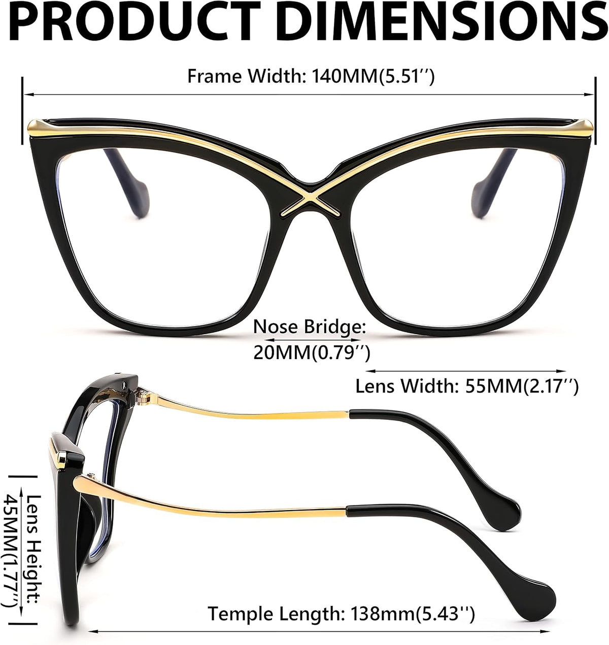 ÉÌƷͼƬ 29 | B0B63PP6VN | FEISEDY Women Oversized Square Blue Light Blocking Glasses Anti Eyestrain Cat Eye Fashion Eyewear B2956
