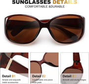 ÉÌƷͼƬ 32 | B0H4R52F3D | FEISEDY Women's Polarized Sunglasses Wrap Around Vintage Fashion Sunnies UV400 Protection B0394