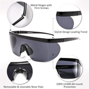 ÉÌƷͼƬ 58 | B096SD9GGG | FEISEDY Oversized Mirror Shield Sport 80s Sunglasses Ski Goggles Flat Top One Piece Futuristic Visor Women Men B2522