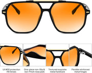 ÉÌƷͼƬ 30 | B0H71K72HH | FEISEDY Retro Aviator Sunglasses for Women Men 70s Square Sun Glasses B0281