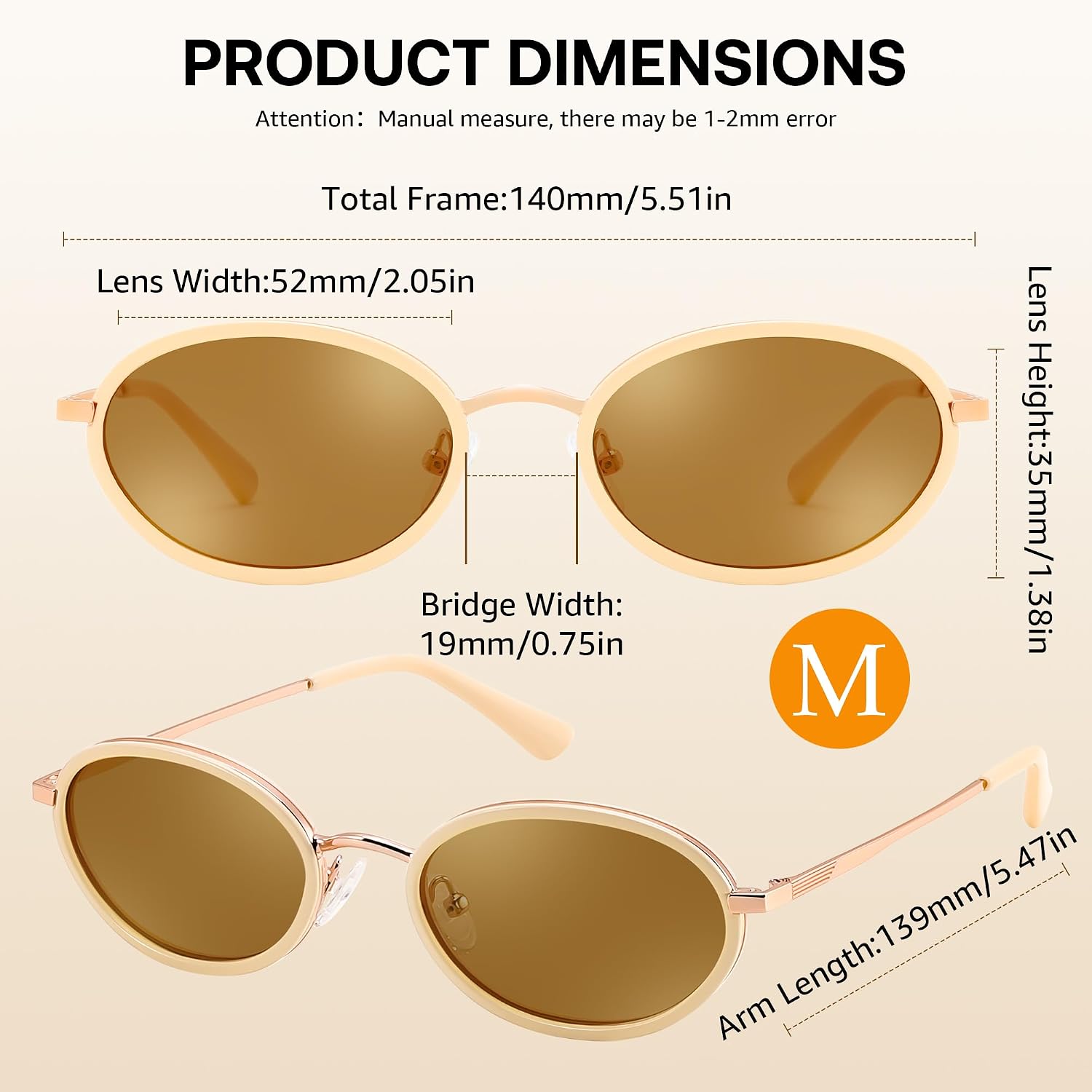 商品图片 24 | B0GX9GL5XF | FEISEDY Polarized Oval Metal Sunglasses for Women Men Classic Retro B0439