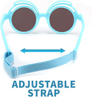 ÉÌƷͼƬ 14 | B0CQBTQZFP | FEISEDY Baby Polarized Round Sunglasses Flexible Rubber Shades with Strap for Infant Toddler Newborn Age 0-24 Months B0060