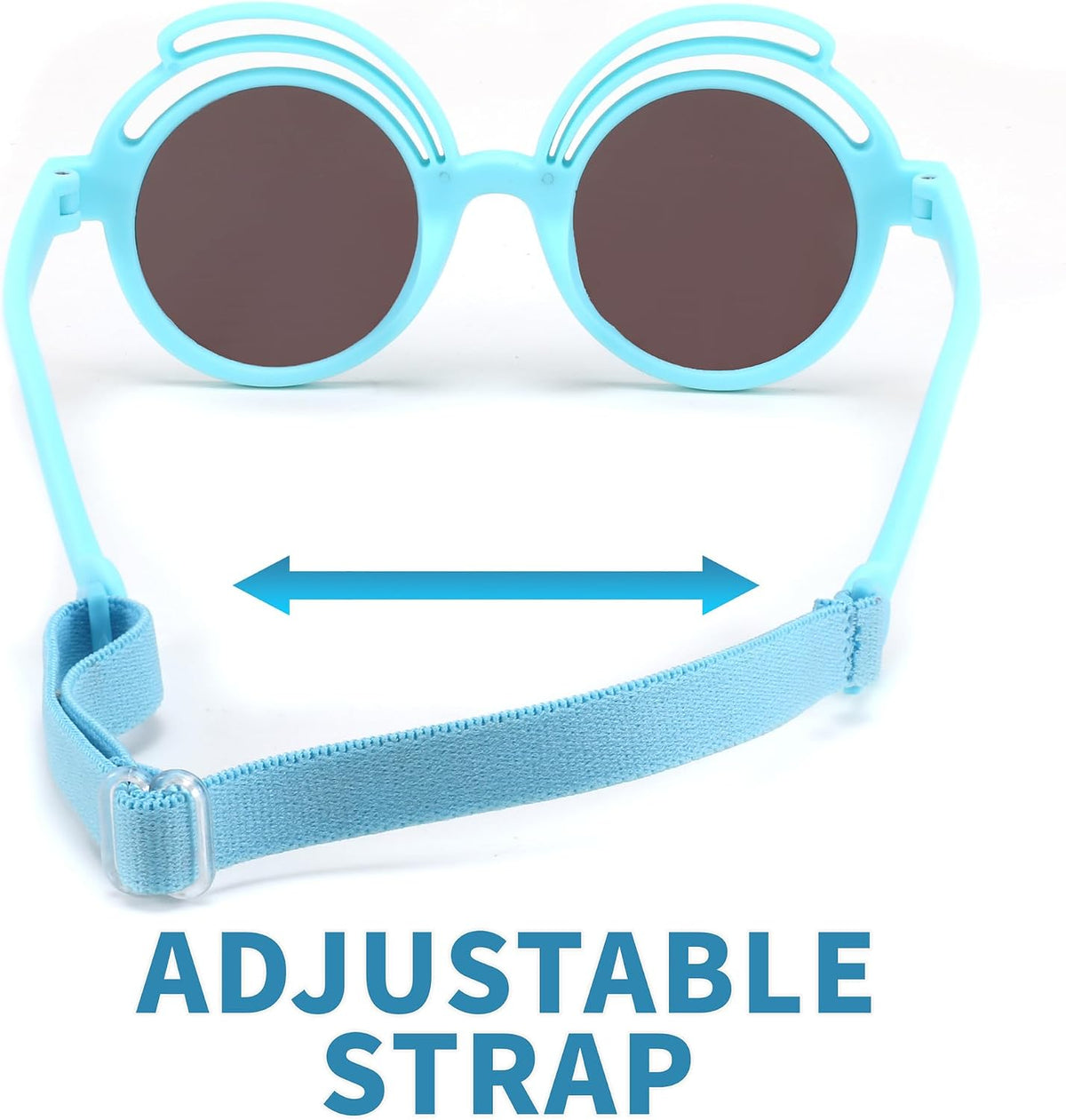 ÉÌƷͼƬ 14 | B0CQBTQZFP | FEISEDY Baby Polarized Round Sunglasses Flexible Rubber Shades with Strap for Infant Toddler Newborn Age 0-24 Months B0060