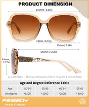 ÉÌƷͼƬ 21 | B0GSVYSZZX | FEISEDY Oversized Butterfly Bifocal Sunglasses Reader for Women B0353