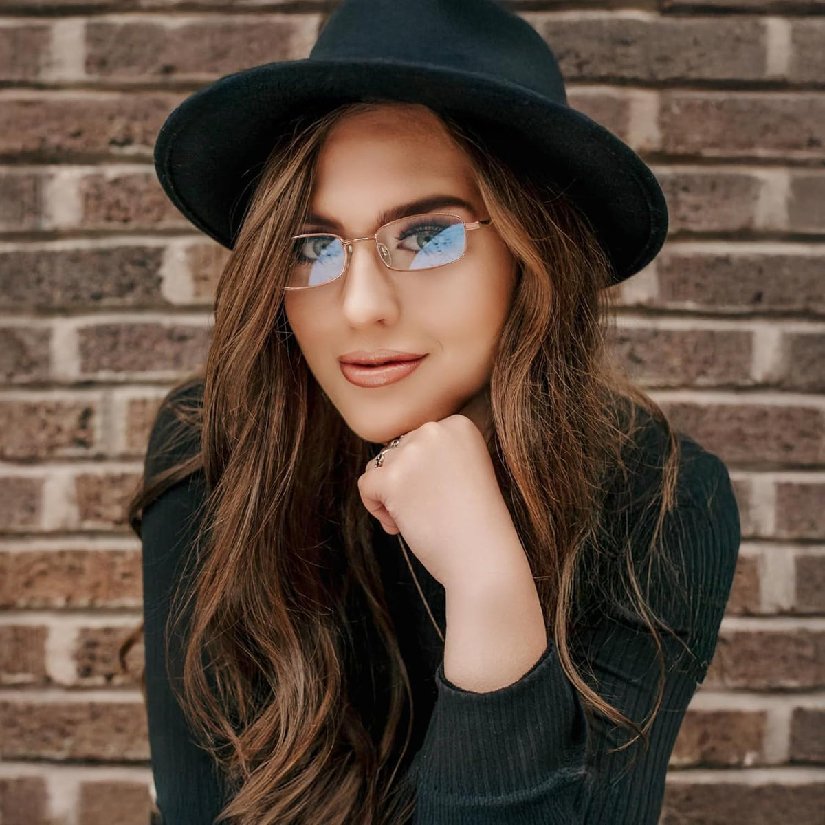 ÉÌƷͼƬ 9 | B0DQ3B3RQP | FEISEDY Vintage Blue Light Glasses for Women Metal Y2K Rectangle Glasses Gold Silver Fake Nerd Eyewear Frame B0271