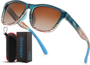 Tortoise Blue/Gradient Tea / 49 Millimeters | B0HFJQXYD2 | FEISEDY Polarized Sunglasses Women Men Sports Lightweight Sun Glasses B1423