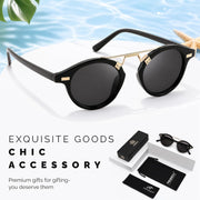 ÉÌƷͼƬ 24 | B0GX62YR7C | FEISEDY Retro Round Metal Brow Sunglasses for Women for Small Face B0427