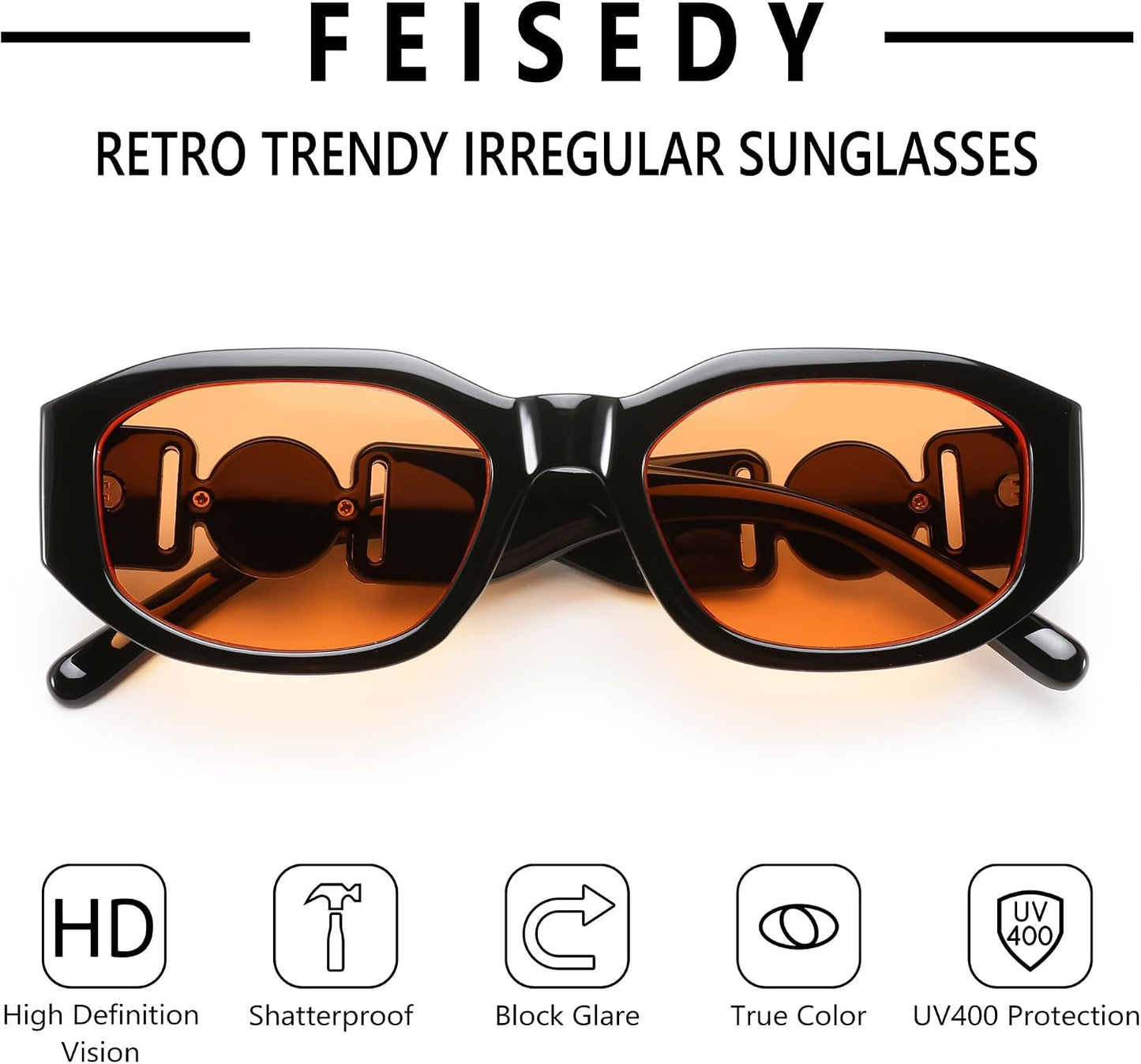 商品图片 71 | B0B5V7T75J | FEISEDY Retro Trendy Rectangle Sunglasses Women Men Narrow Shades B2322