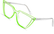 Fluorescent Green / 51 Millimeters | B0BHT574BY | FEISEDY Women Cat Eye Blue Light Blocking Glasse Frame Fake Nerd Clear Square Computer Eyewear Anti Eyestrain B2353