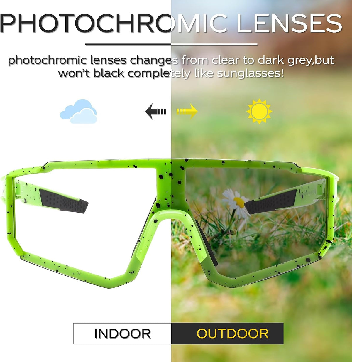 ÉÌƷͼƬ 12 | B0CWVBBLR3 | FEISEDY Photochromic Cycling Glasses for Men Women Clear Mountain Bike Sunglasses Sports Baseball B0133