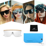 ÉÌƷͼƬ 31 | B09H6XXSDN | FEISEDY Oversized Sunglasses Mens Womens Flat Top Square Trendy Visor Shades UV400 B2470