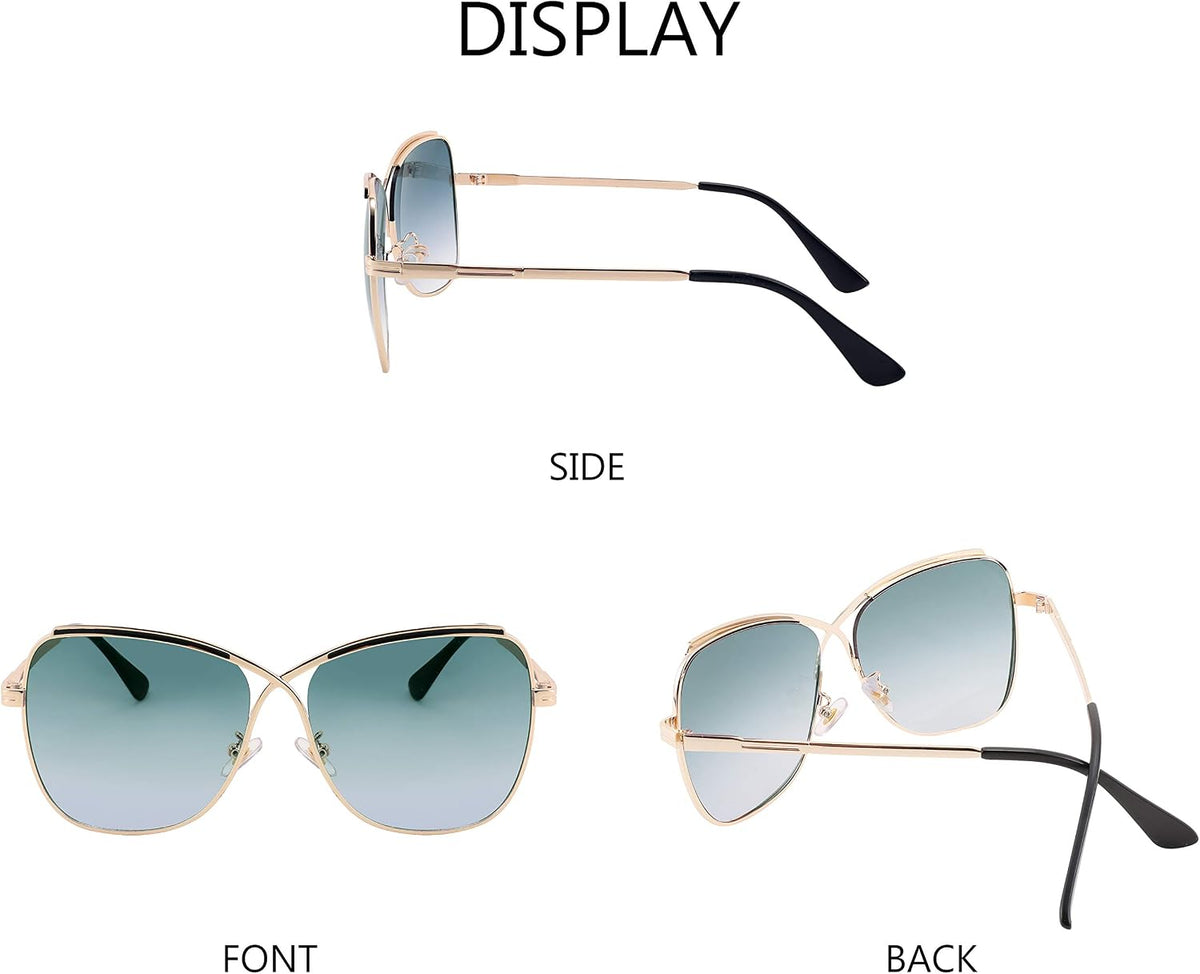 ÉÌƷͼƬ 8 | B08SJ7XN69 | FEISEDY Womens Cute Sunglasses Oversized Butterfly X Shape Design Cateye Lady Sunglasses B2738