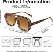 ÉÌƷͼƬ 29 | B0B9BNZRMZ | FEISEDY Retro Aviator Square Sunglasses for Women Men UV400 B2939