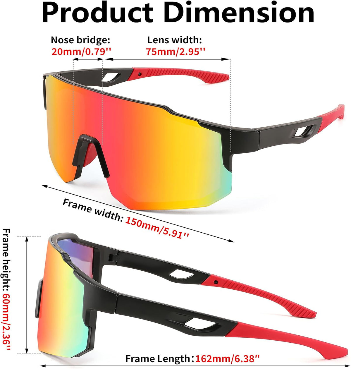 ÉÌƷͼƬ 34 | B0DTYL7JBV | FEISEDY Sports Sunglasses for Men, Women and Teens - Baseball, Biking, Cycling UV400 Protection B2388