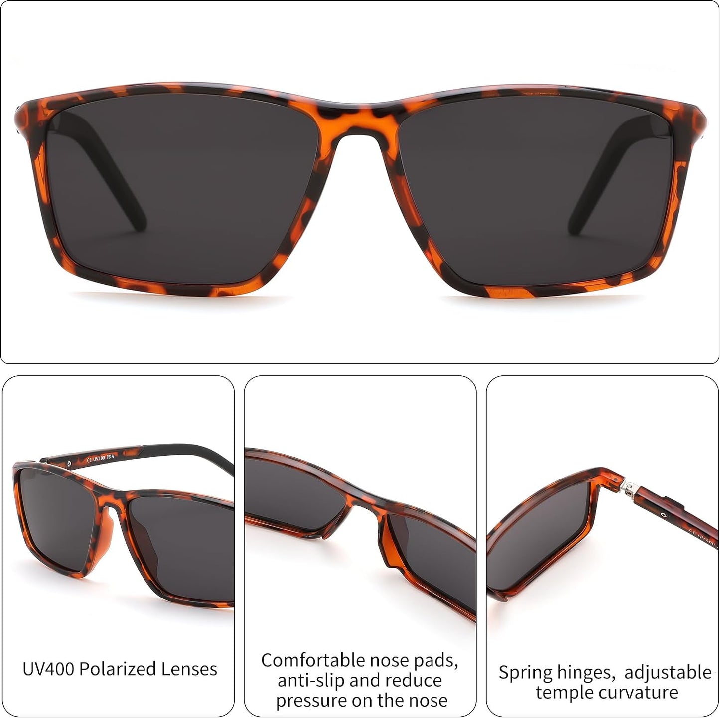 商品图片 32 | B0FG2HCVQL | FEISEDY Rectangle Sunglasses Women Men Trendy Classic Sunglasses Fashion Retro Vintage Square Frame Polarized UV400 B0288