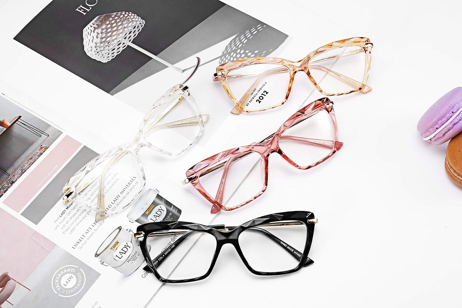 商品图片 6 | B07FR6SSY6 | FEISEDY Cat Eye Glasses Frame Clear Lenses Lightweight Eyewear for Women B2440