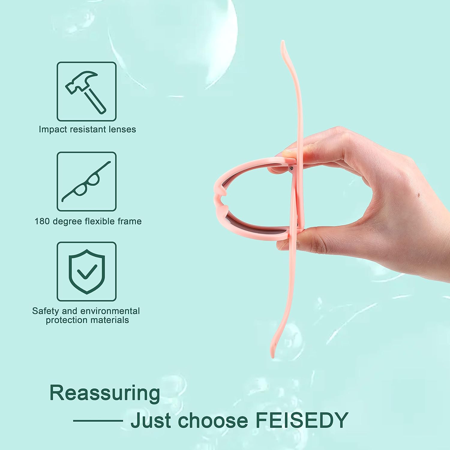 商品图片 12 | B0BQC69987 | FEISEDY Kids Polarized Sunglasses Toddler Sunglasses Flexible Frame with Strap for Baby Girls Boys Age 2-8 B2352