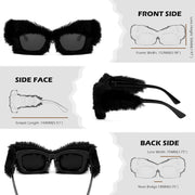 ÉÌƷͼƬ 11 | B09PN9V5N6 | FEISEDY Sunglasses Women Plush Fuzzy Soft Velvet Party Masquerade B2877